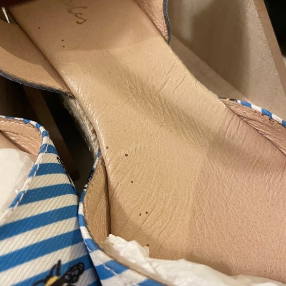 NWT!! Joules Women’s Blue Bee Stripe, Winnie Wedge Espadrille US 8 - Picture 7 of 15